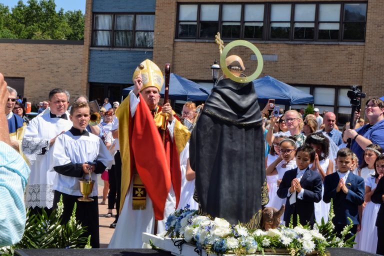 Blessing the Statue